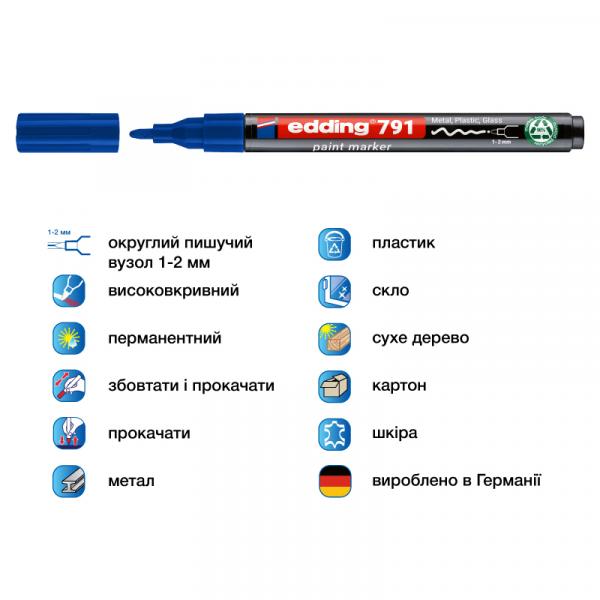 Маркер Paint e-791 1-2 мм круглий синій