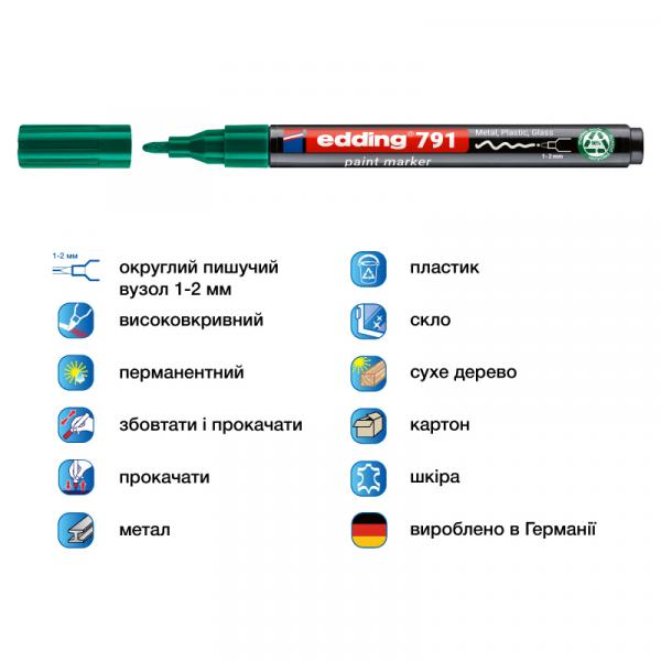 Маркер Paint e-791 1-2 мм круглий зелений
