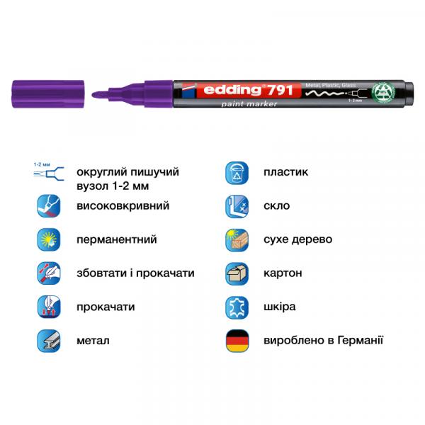 Маркер Paint e-791 1-2 мм круглий фіолетовий