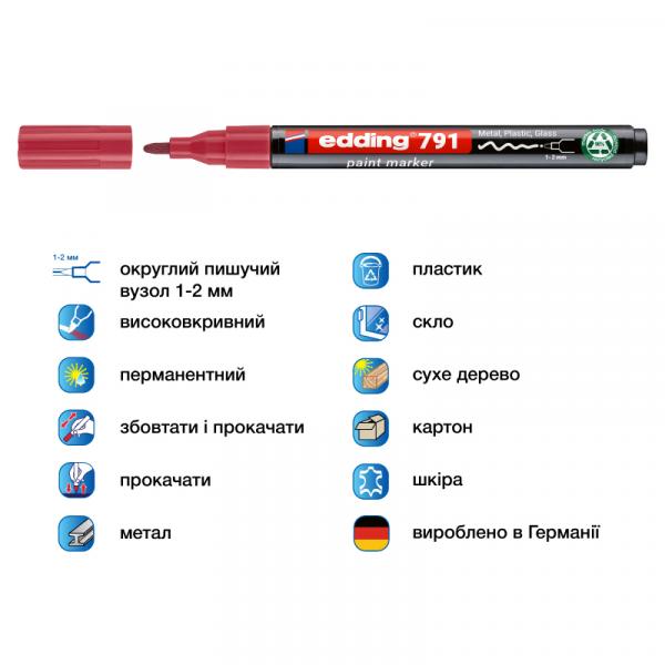 Маркер Paint e-791 1-2 мм круглий рожевий