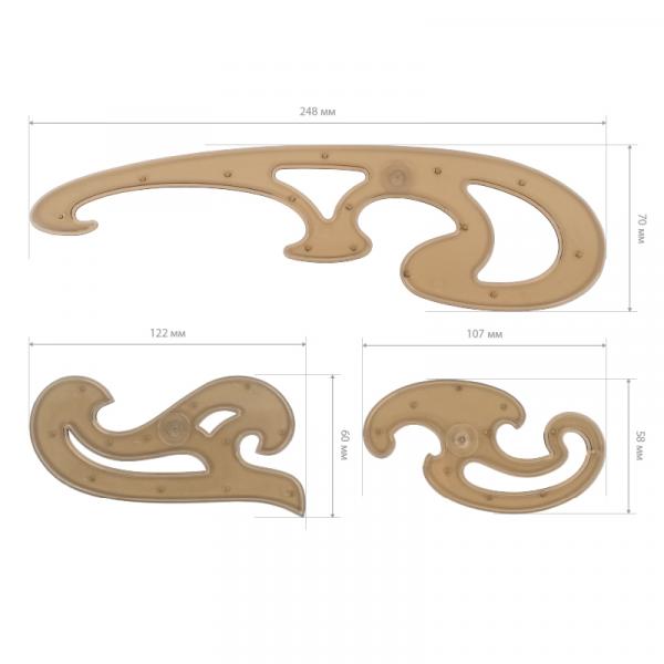 Лекала, N2, набір 3 шт., малий