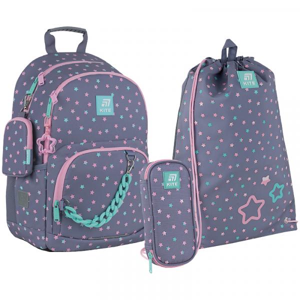 Набір рюкзак + пенал + сумка для взуття Kite 585 Kawaii Star