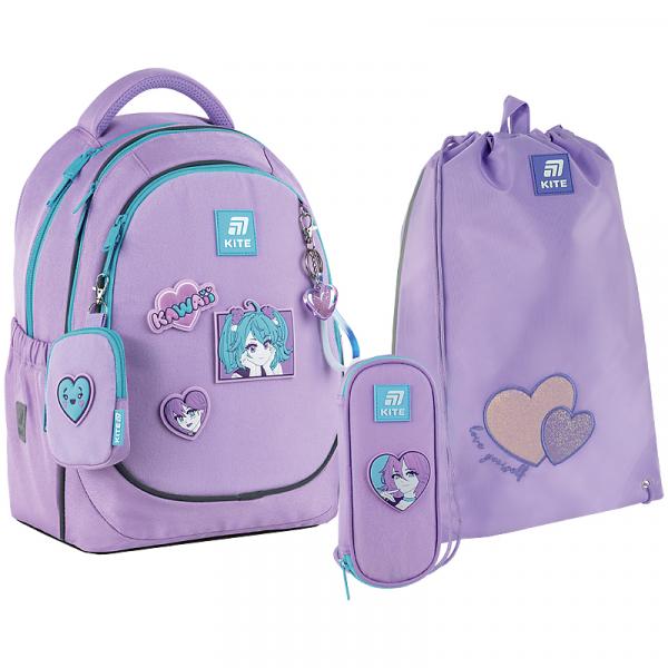 Набір рюкзак + пенал + сумка для взуття Kite 700 Kawaii Love