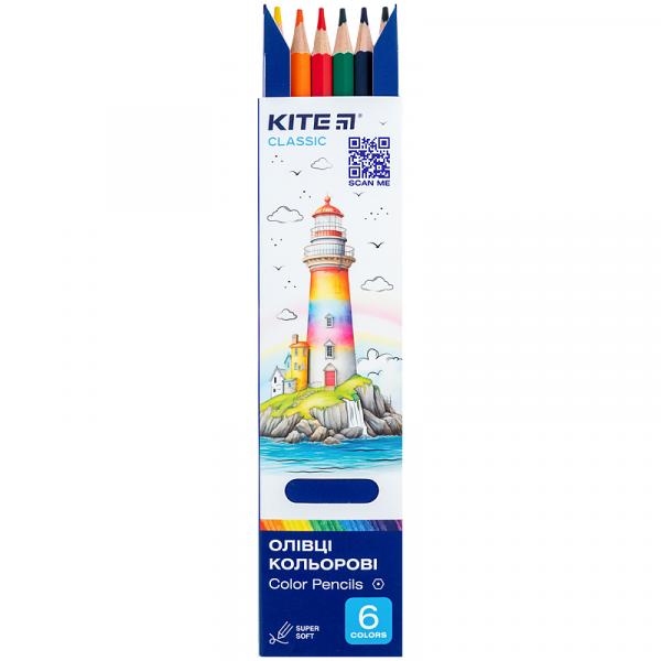 Олівці кольорові, 6 шт. Kite Classic