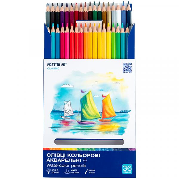 Олівці кольорові акварельні, 36 шт. Kite Classic
