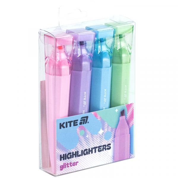 Маркер Highlighter, Kite Creative Glitter, набір 4-х