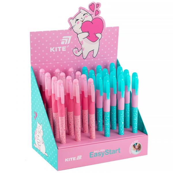 Ручка кулькова Kite EasyStart, Kitty, синя