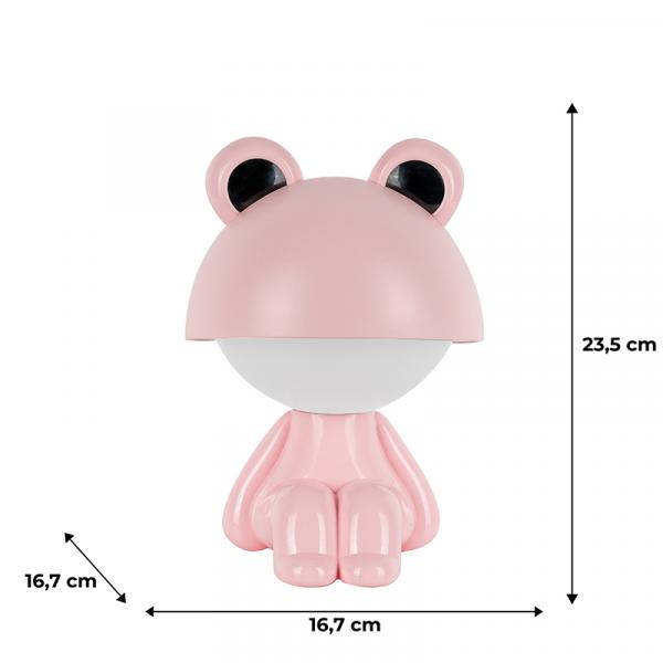 Світильник-нічник LED з акумулятором Cute Froggy, рожевий