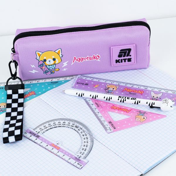 Набір: лінійка 15 см, 2 косінця, транспортир, з принтом AR