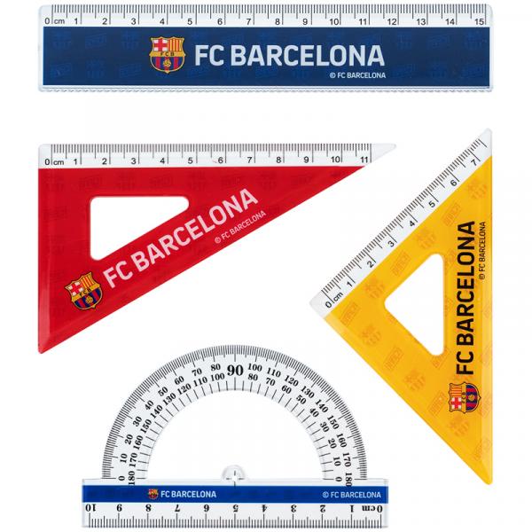 Набір: лінійка 15 см, 2 косінця, транспортир, з принтом BC