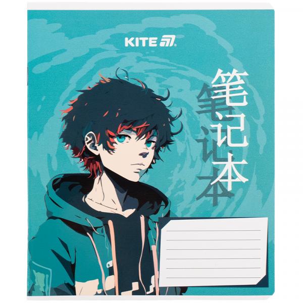 Зошит 18 арк., кл., гібр. лак + УФ лак, Kite Anime