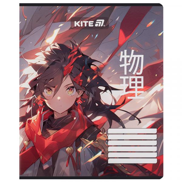 Зошит 18 арк., лін., софт-тач + УФ лак, Kite Anime