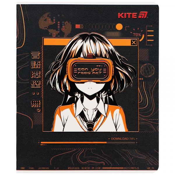 Зошит 24 арк., кл., гібр. лак + УФ лак, Kite Anime