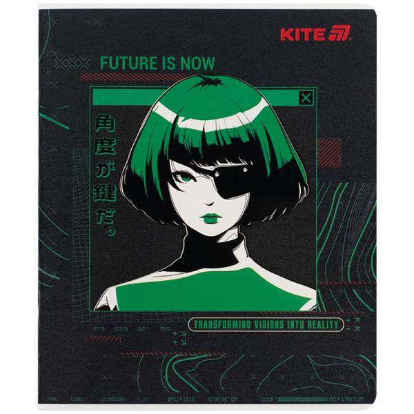Зошит 24 арк., кл., гібр. лак + УФ лак, Kite Anime