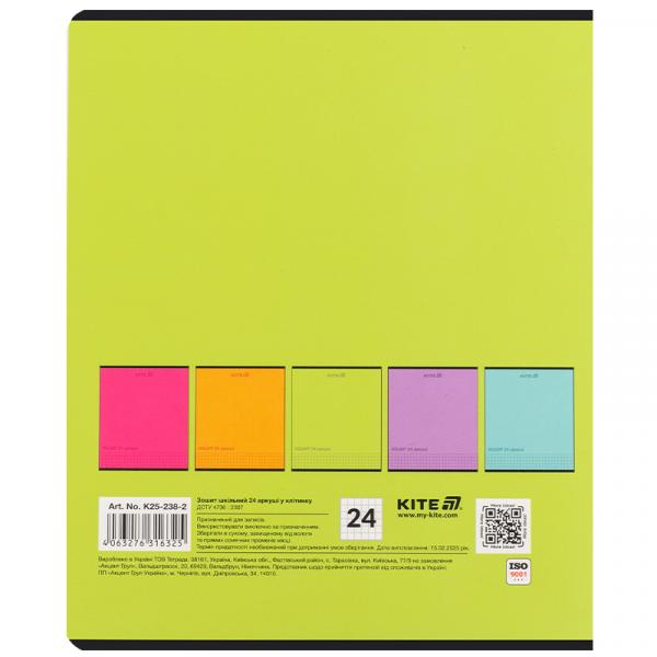 Зошит 24 арк., кл., софт тач + УФ лак, Kite One color 
