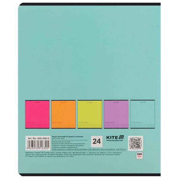 Зошит 24 арк., кл., софт тач + УФ лак, Kite One color 