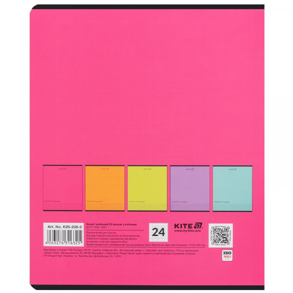 Зошит 24 арк., кл., софт тач + УФ лак, Kite One color 