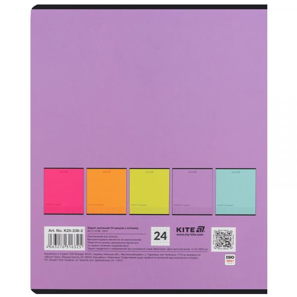Зошит 24 арк., кл., софт тач + УФ лак, Kite One color 