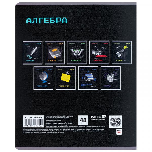 Зошит предметн. 48 арк., кл., гібр лак+УФ, Techno, алгебра