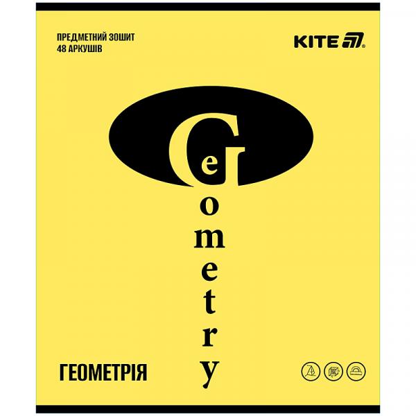 Зошит предметн. 48 арк., кл., софт тач+УФ, Bright, геометрія