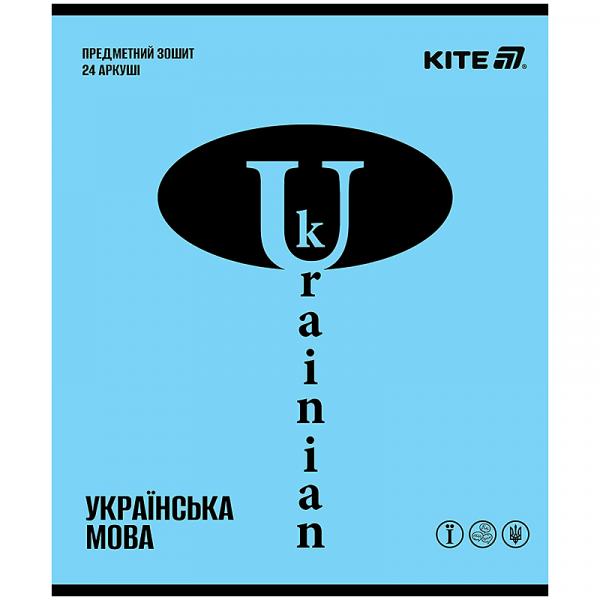 Зошит предметн. 24 арк., лн., софт тач+УФ, Bright, укр. мова