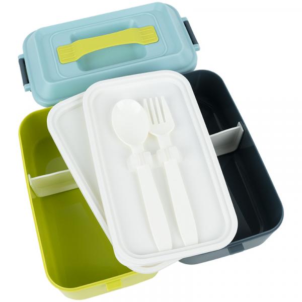 Ланчбокс подвійний з наповненням 2000 мл, синій