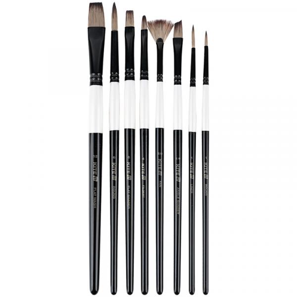Набір із 8-ми пензлів синтетика Kite Creative