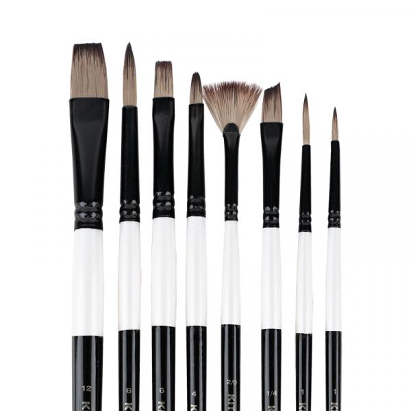 Набір із 8-ми пензлів синтетика Kite Creative