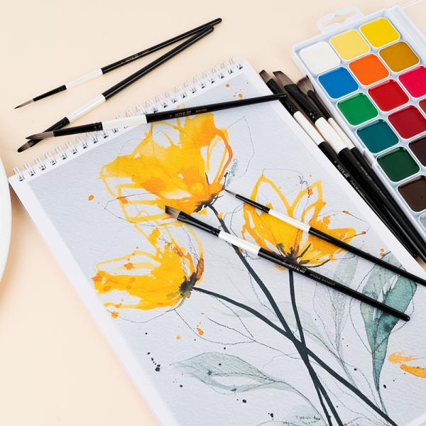 Набір із 8-ми пензлів синтетика Kite Creative