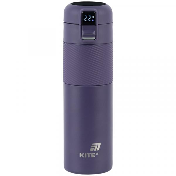 Термос з термодатчиком 450 мл, фіолетовий