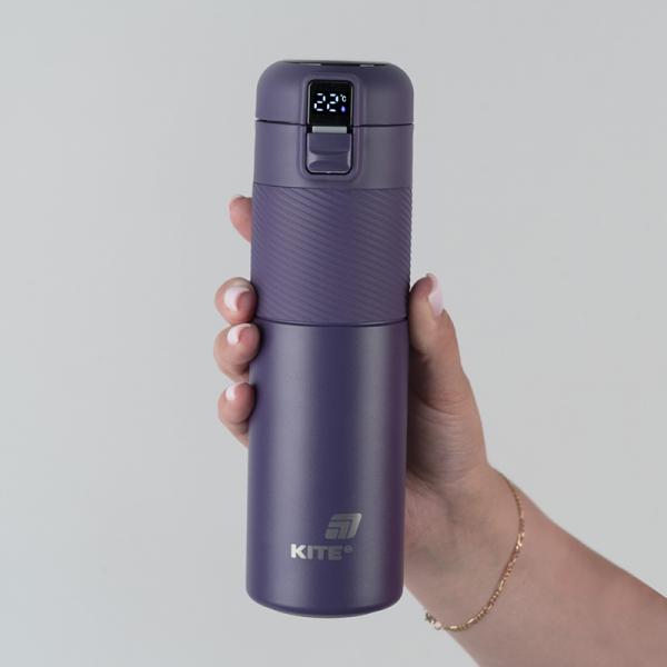 Термос з термодатчиком 450 мл, фіолетовий