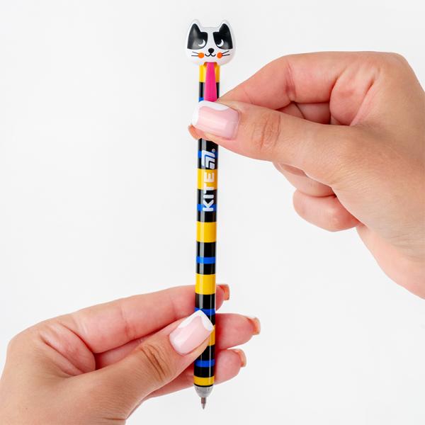 Ручка гелева автоматична "пиши-стирай" Cats, синя