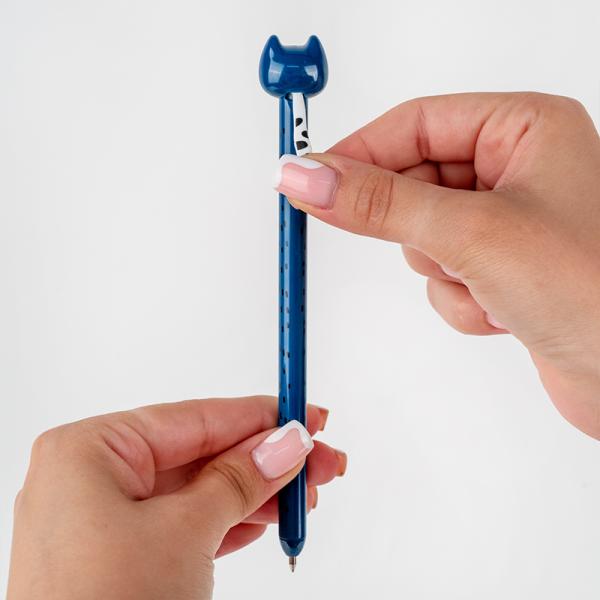 Ручка кулькова автоматична Funny cat, синя