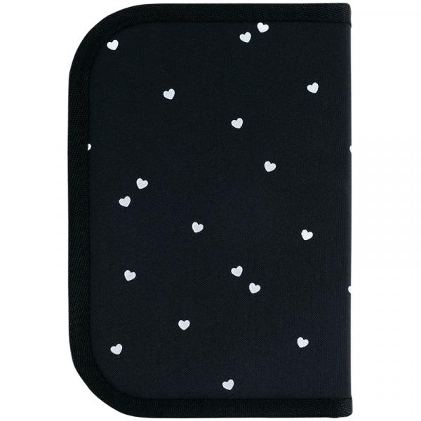 Пенал Kite 1 від., 2 відв., з наповненням 622H Black&Silver