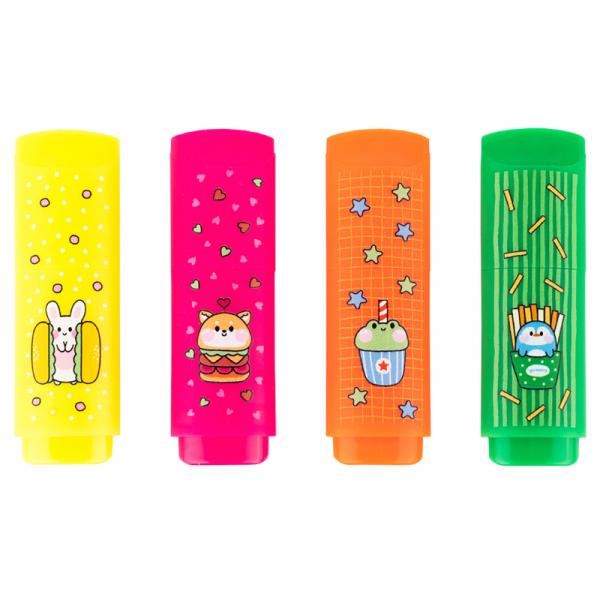 Маркер Highlighter, Kite, набір 4-х, неон