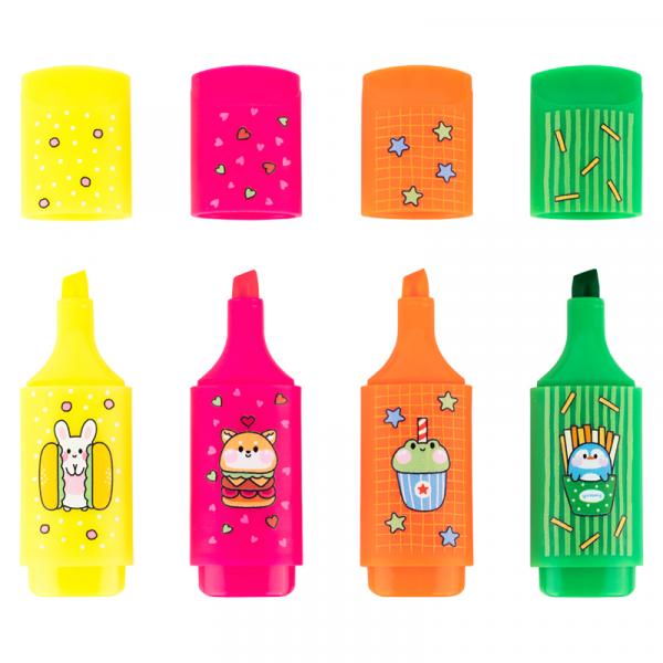 Маркер Highlighter, Kite, набір 4-х, неон