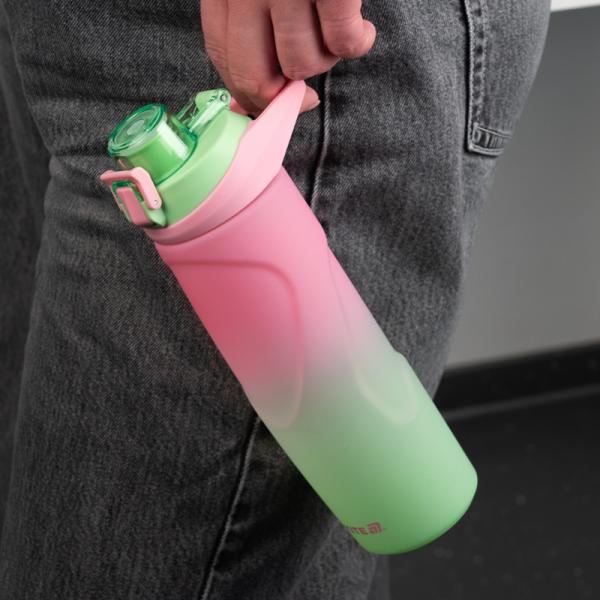 Пляшечка для води 760 мл, рожево-салатова