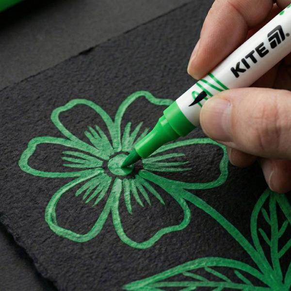 Маркери акрилові двосторонні, 6шт Kite Creative