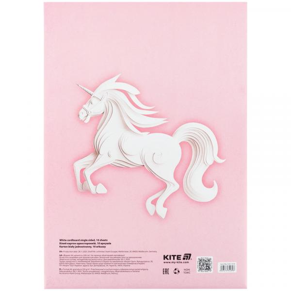 Картон білий односторонній А4 (10арк), папка, Kite