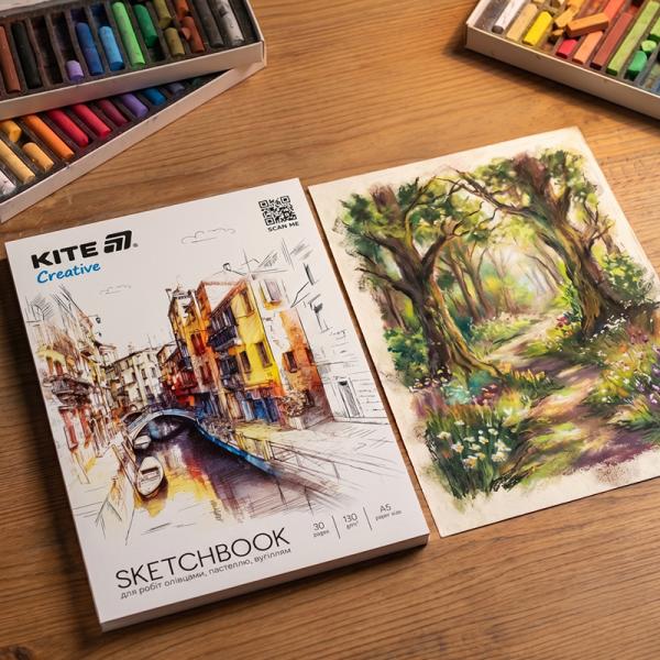 Скетчбук для робіт олівцями, A5, 30 арк., Kite Creative