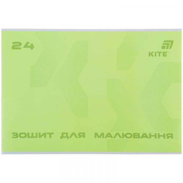 Зошит для малювання, 24 арк., скоба, софт тач + УФ лак, Kite