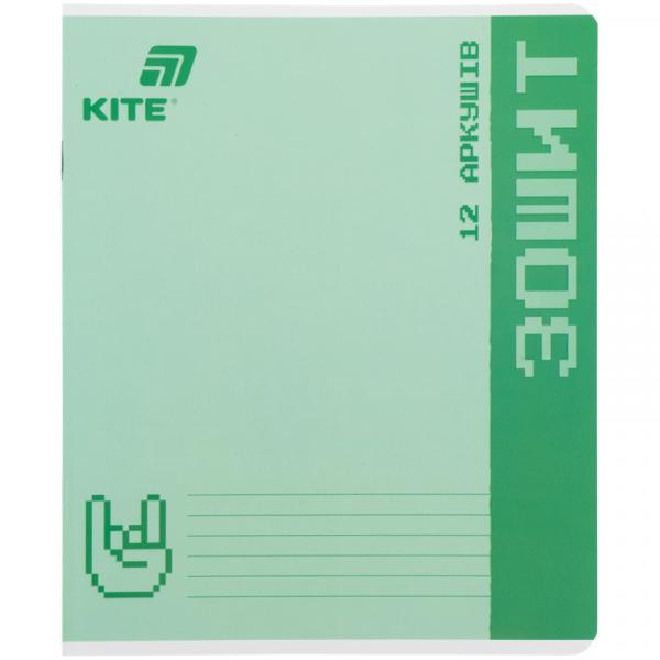 Зошит 12 арк., кл., УФ лак об'ємний, Kite One color