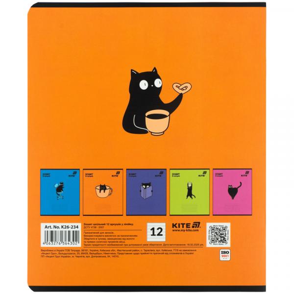 Зошит 12 арк., лін., софт тач + УФ лак об'ємний, Kite OC