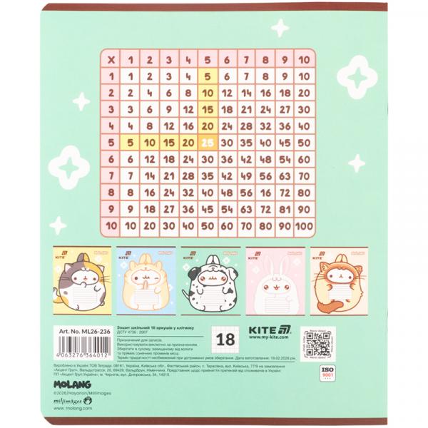 Зошит 18 арк., кл.,  софт тач + УФ лак, ML