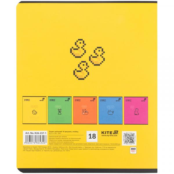 Зошит 18 арк., лін., софт тач + УФ лак об'ємний, Kite OC