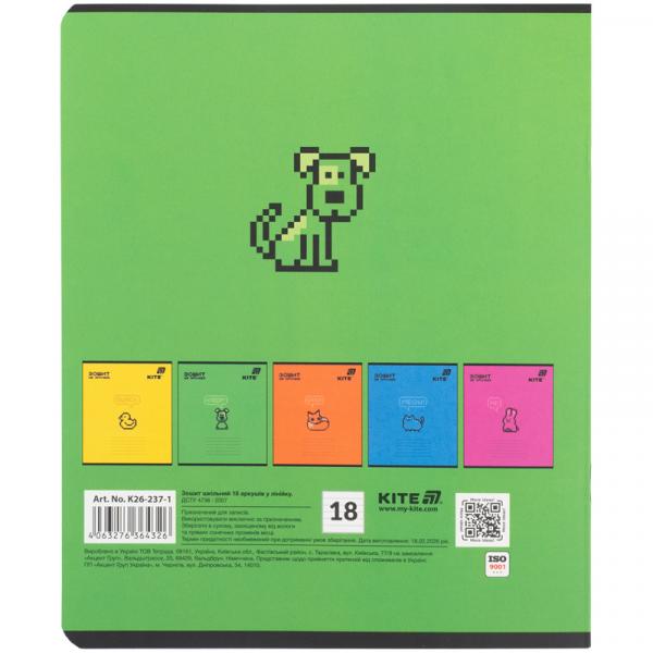 Зошит 18 арк., лін., софт тач + УФ лак об'ємний, Kite OC