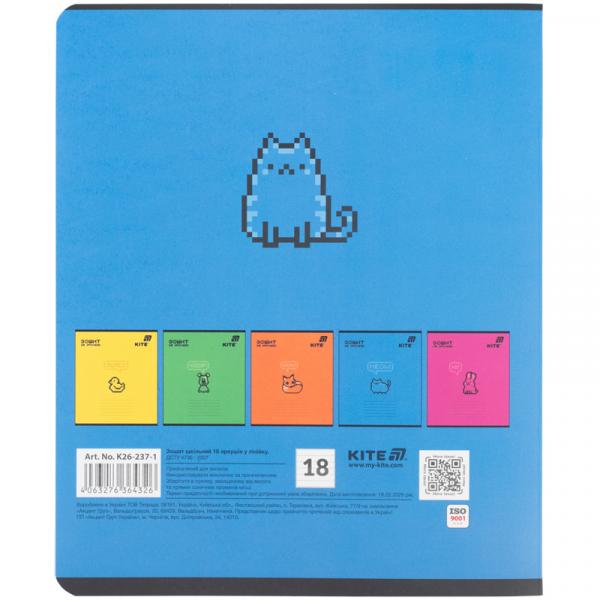 Зошит 18 арк., лін., софт тач + УФ лак об'ємний, Kite OC