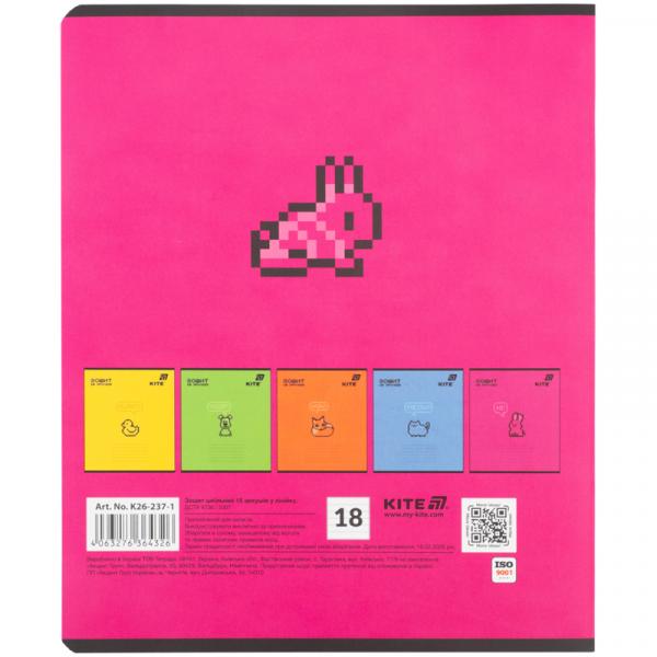Зошит 18 арк., лін., софт тач + УФ лак об'ємний, Kite OC