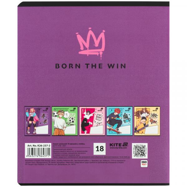 Зошит 18 арк., лін., гібр. лак + УФ лак, Kite