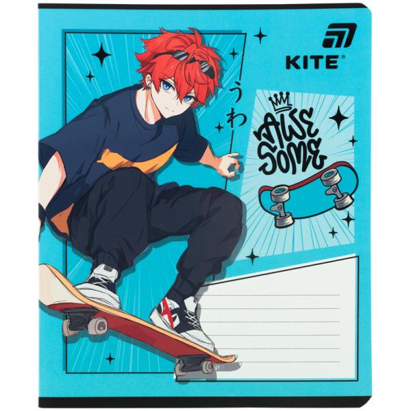 Зошит 18 арк., лін., гібр. лак + УФ лак, Kite